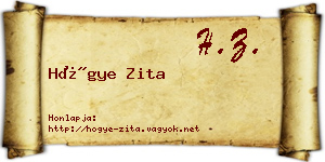 Hőgye Zita névjegykártya